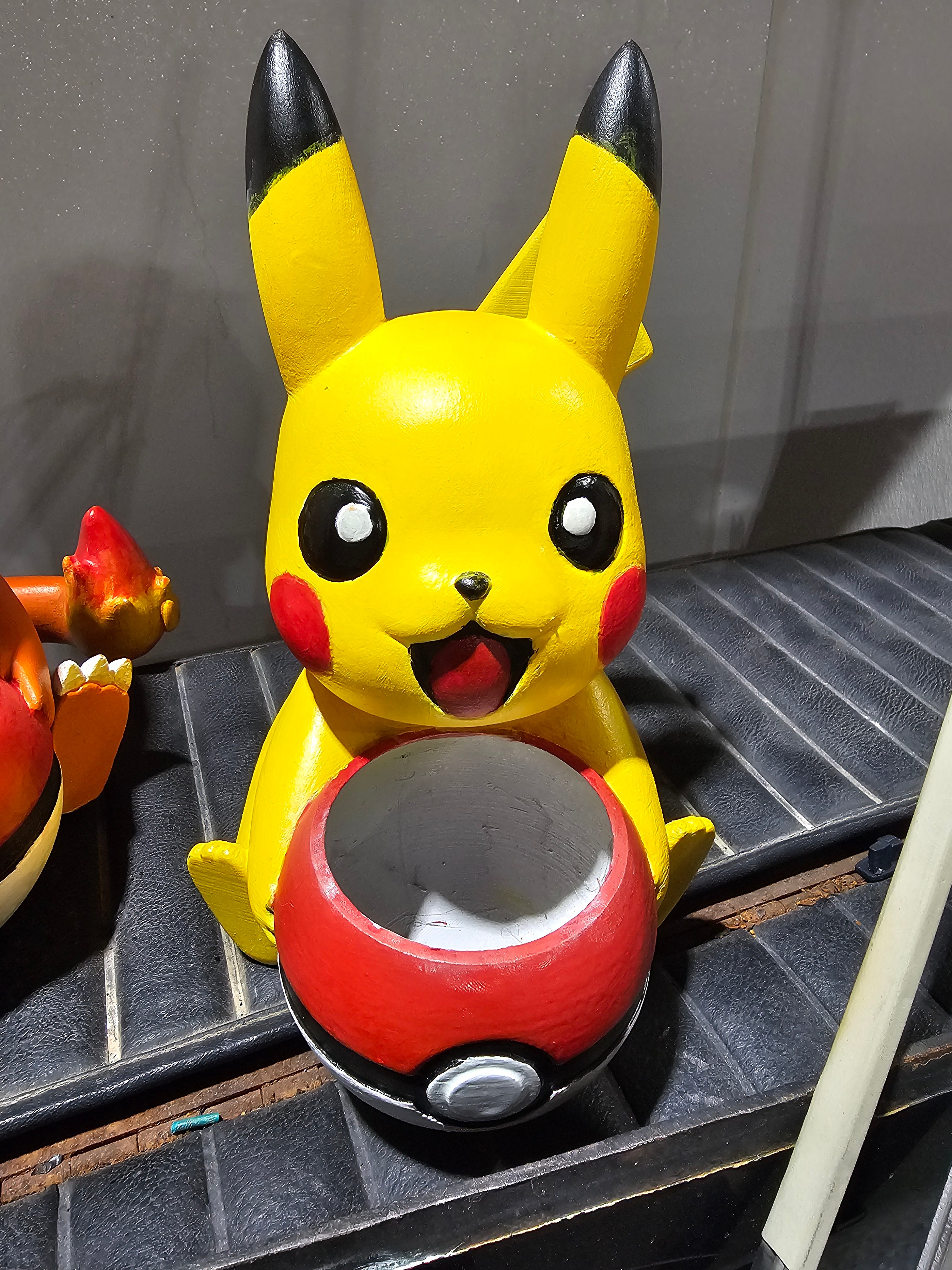 Hand-Painted Pikachu Poké Ball Planter | 3D Printed Pokémon Succulent Pot | Desk & Shelf Decor