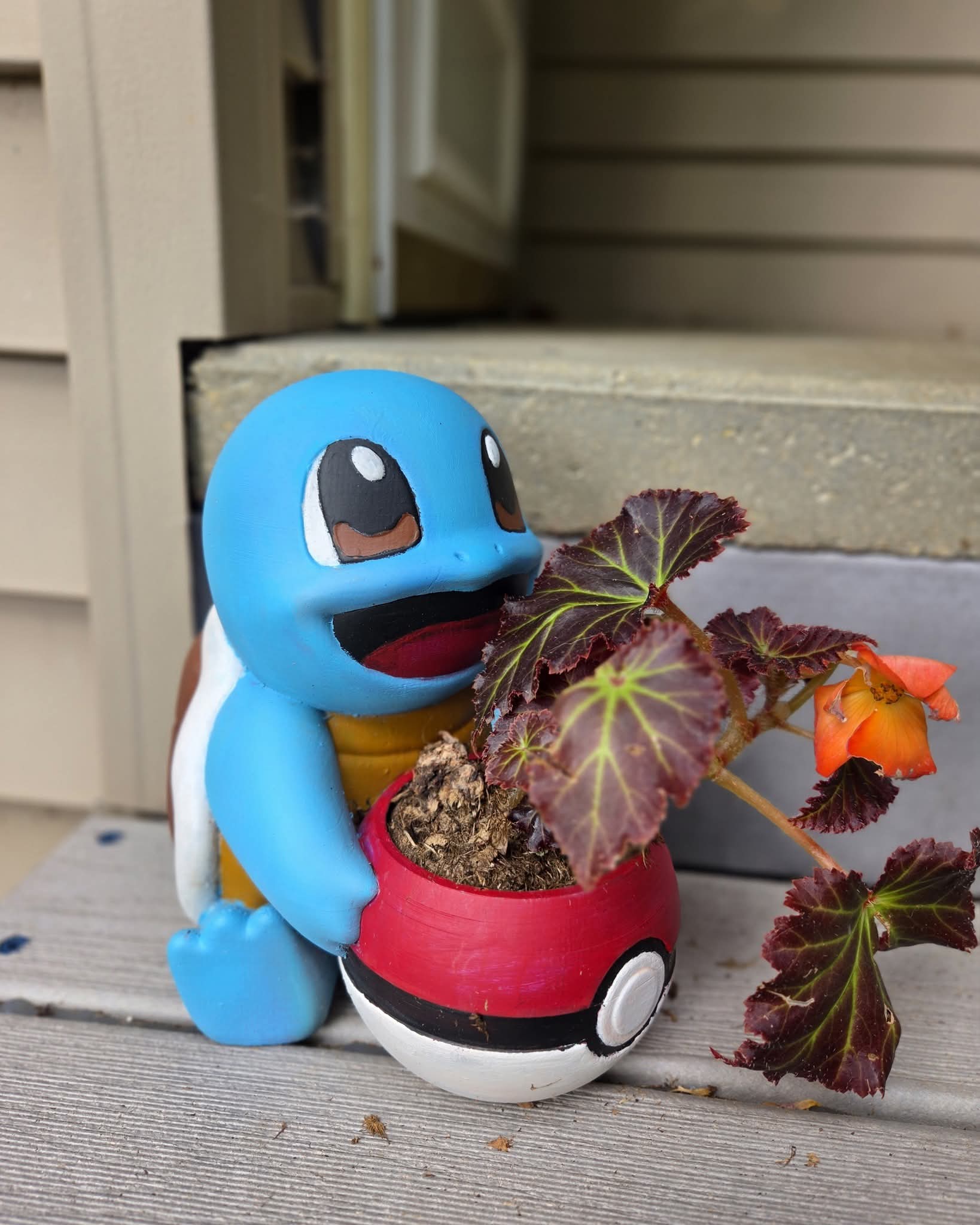 Squirtle Poké Ball Planter | Handmade 3D Printed Pokémon Planter