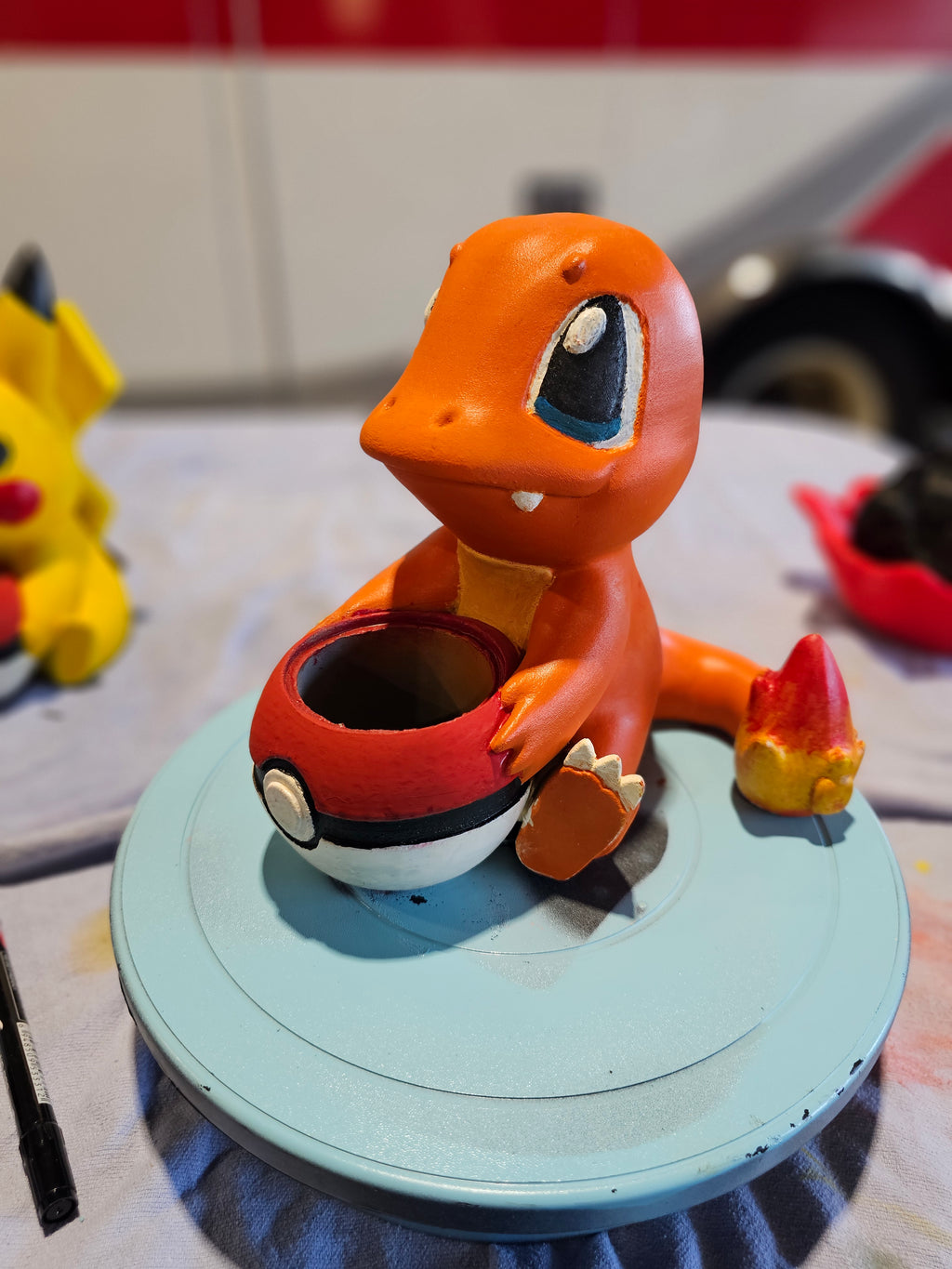 Charmander Poké Ball Planter | Handmade 3D Printed Pokémon Planter
